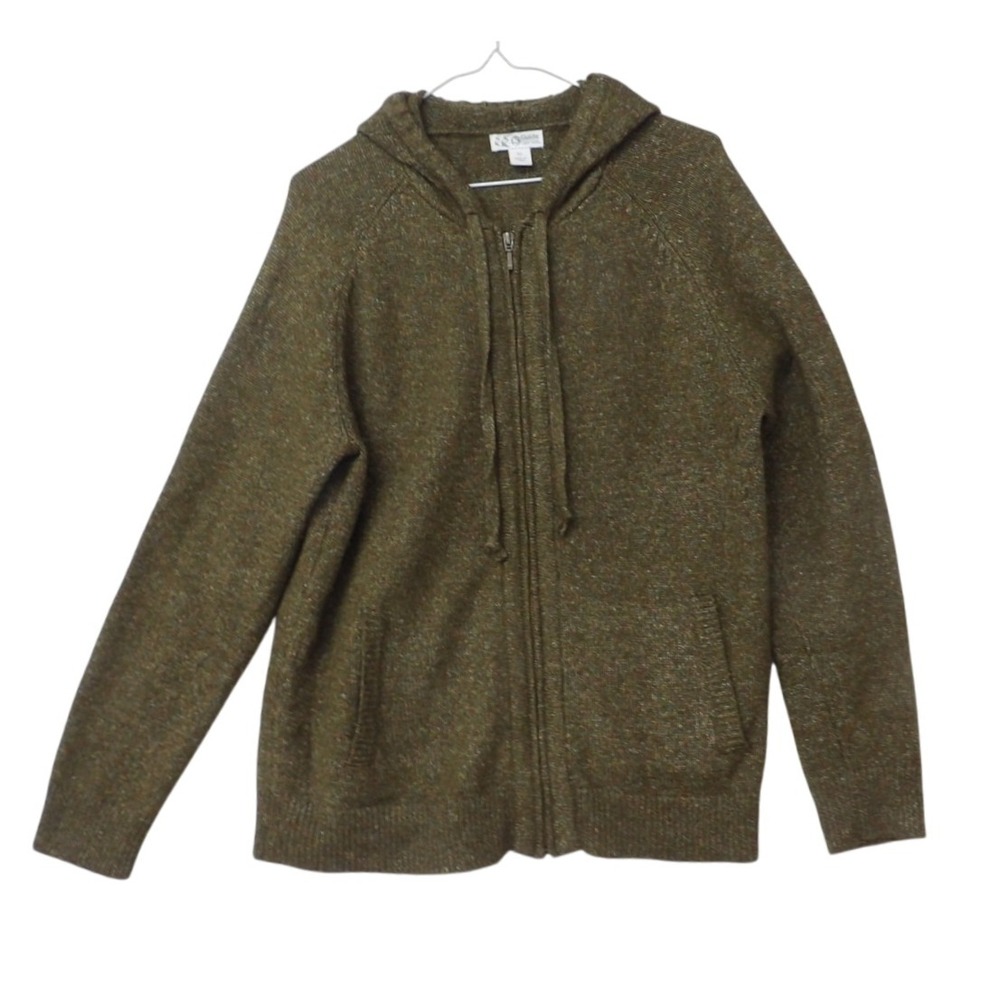 Guide Gear Olive Green Knit Full Zip Up Hoodie Sweatshirt XL